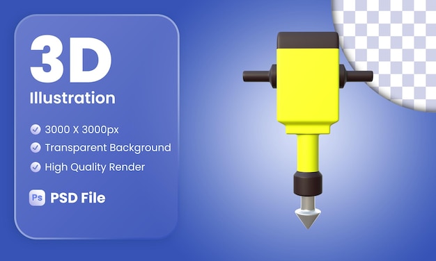 Jack hammer 3d-illustrationsdesign