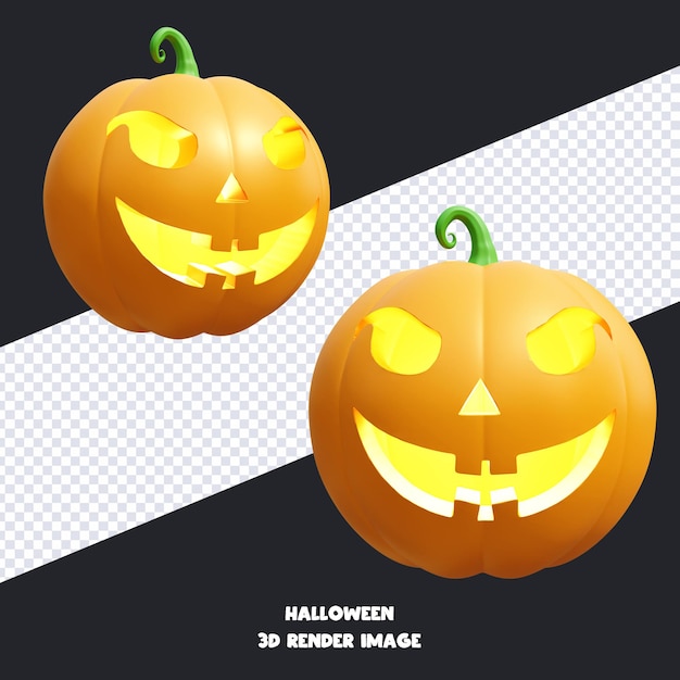 Jack O Lantern citrouille d'Halloween avec l'expression du visage illustration de rendu 3D