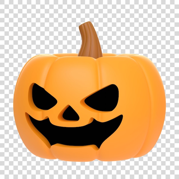 Jack o lantern kürbis isoliert auf weißem hintergrund happy halloween-konzept 3d-renderillustration