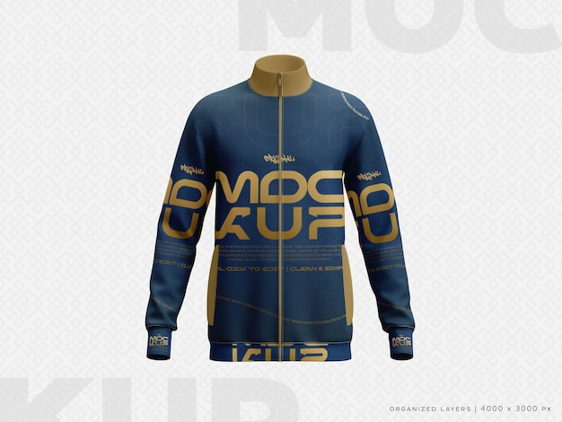 Jacket com colarinho alto Psd Modelo de maquete editável