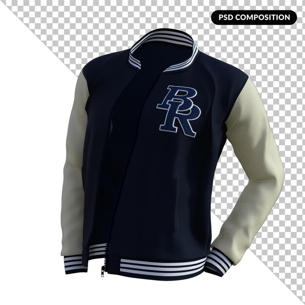 PSD jacket de estilo de beisebol isolado 3d