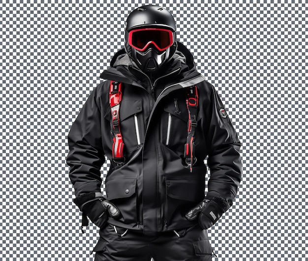 PSD jacket de snowboard isolado em fundo transparente