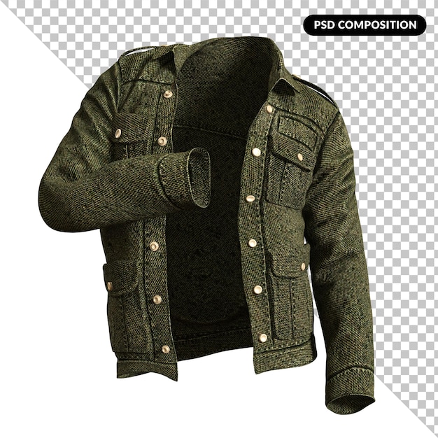 PSD jacket exército isolado 3d