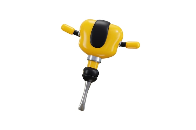Jackhammer-Symbol 3D-Rendering-Konzept der Abriss-Hydraulikbohrmaschine Vektor-Ikon-Illustration