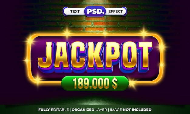 PSD jackpot 3d-texteffekt-casino im fetten stil