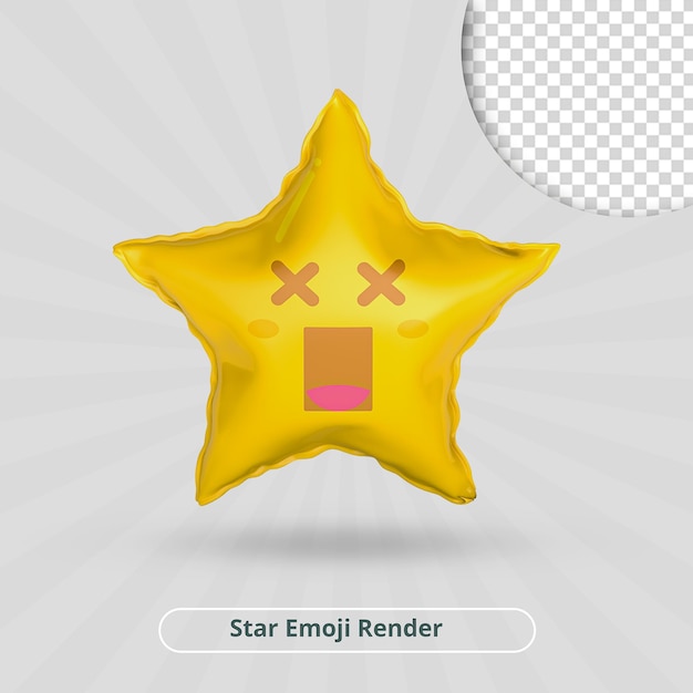 jadeo, emoji, estrella, 3d, render