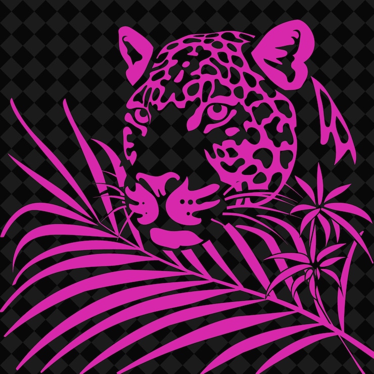 PSD jaguar con un icono feroz con el gato grande y diseños completos de símbolos de la cultura mexicana