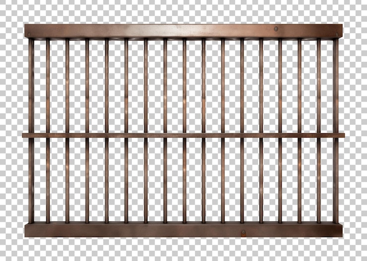 Jail Bars Isolated on Transparent Background