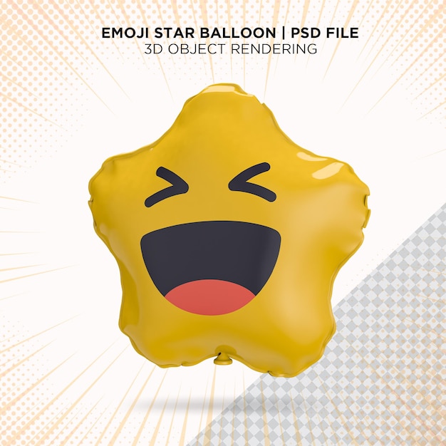 Jaja emoji globo estrella estilo 3d renderizado aislado