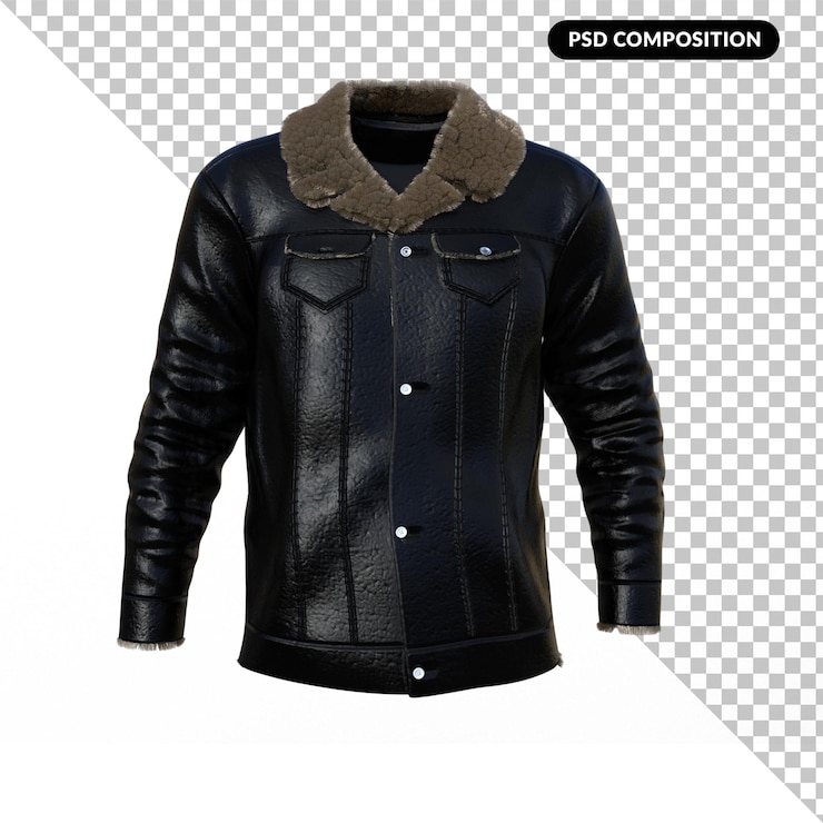PSD jaket bomber gelap terisolasi 3d