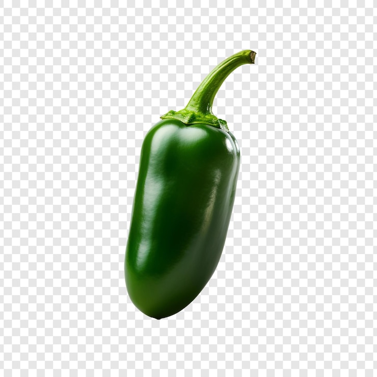 PSD jalapeno aislado sobre un fondo transparente