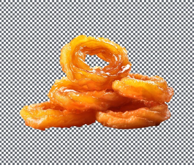 Jalebi dulce indio o jalabi aislado sobre un fondo transparente