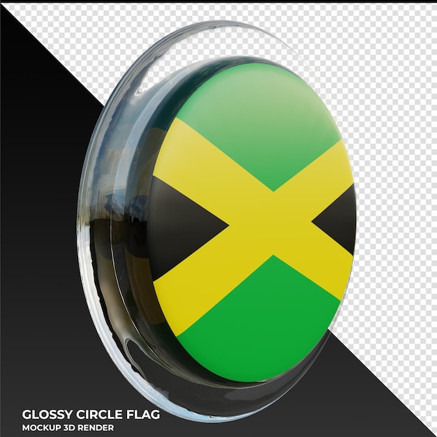 PSD jamaica0003 bandeira de círculo brilhante texturizado 3d realista