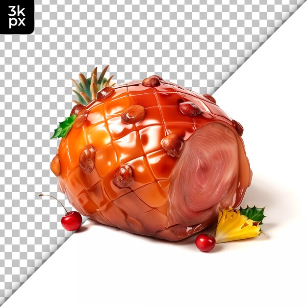 PSD le jambon de noël isolé sur un fond transparent