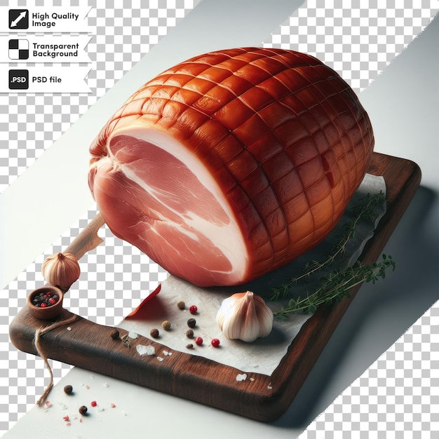 PSD jambon de porc fumé psd seul sur fond transparent avec couche de masque modifiable