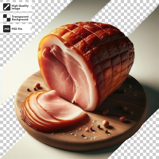 PSD jambon de porc fumé psd seul sur fond transparent avec couche de masque modifiable