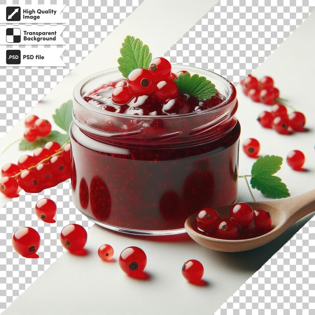 Jamme De Raisin Rouge Psd Avec Cannelle Sur Fond Transparent Avec Couche De Masque Modifiable