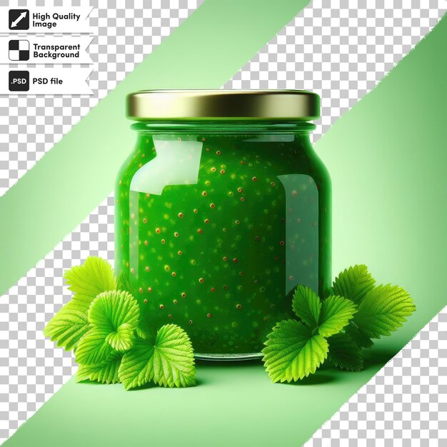 PSD jamme verte psd avec kiwi et citron vert sur fond transparent