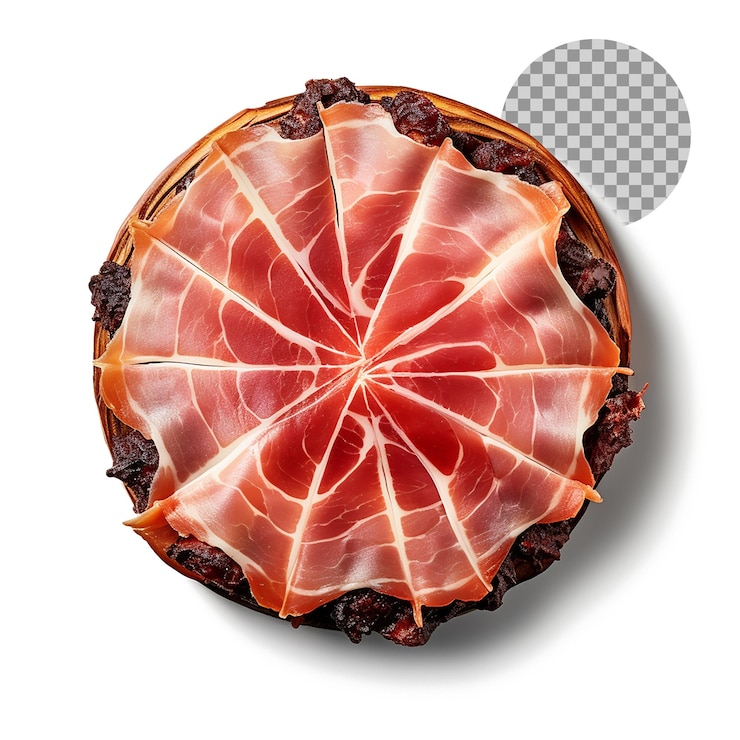 PSD jamon iberico cured ham aus spanien auf durchsichtigem hintergrund