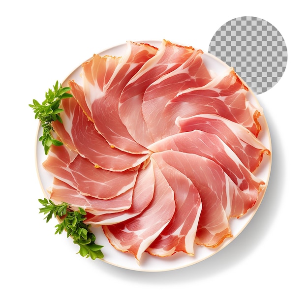 PSD jamón secado de jamón en un fondo transparente