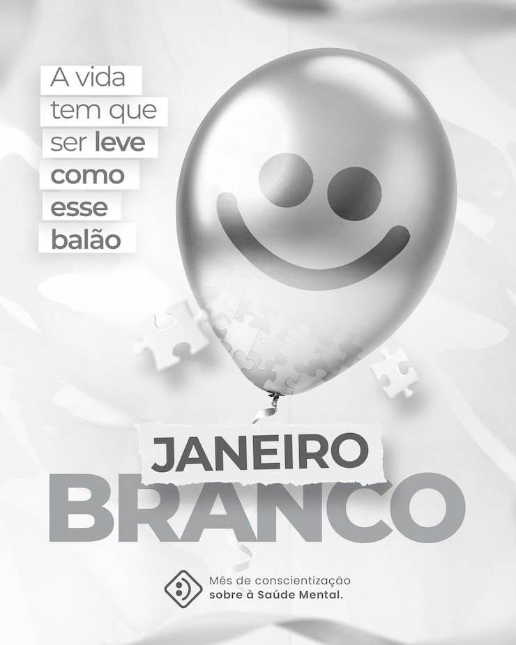PSD janeiro branco mes de conscientizacao sobre saude mental white january bewusstsein für die psychische gesundheit
