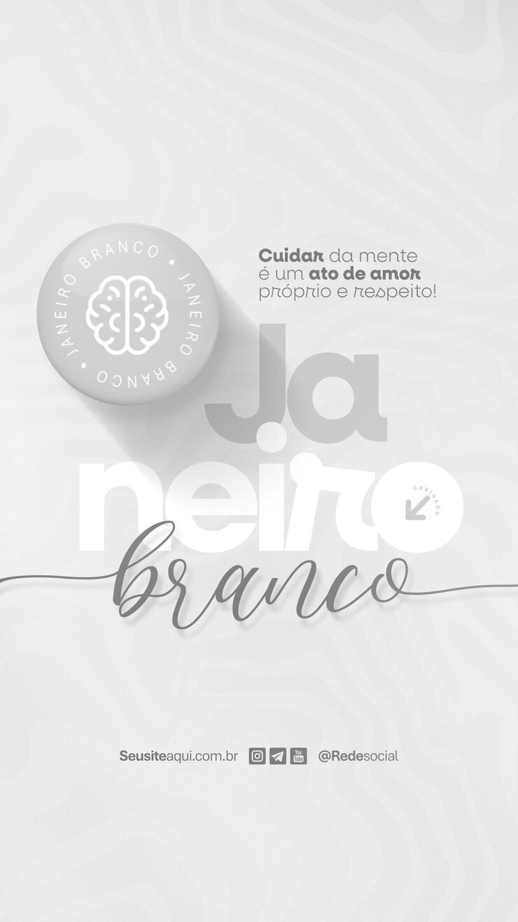 PSD janeiro branco white janeiro janeiro mês de conscientização sobre saúde mental e emocional mídia social editável psd