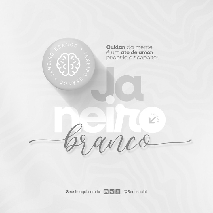 PSD janeiro branco white janeiro janeiro mês de conscientização sobre saúde mental e emocional mídia social editável psd