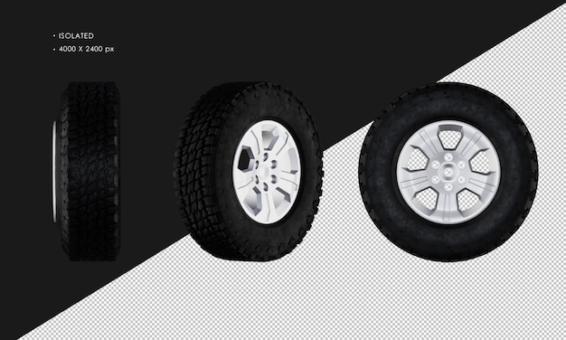 PSD jante et pneu de voiture de roue de camionnette isolé