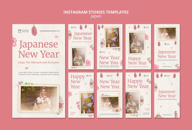Japan-Designvorlage für Instagram-Geschichten