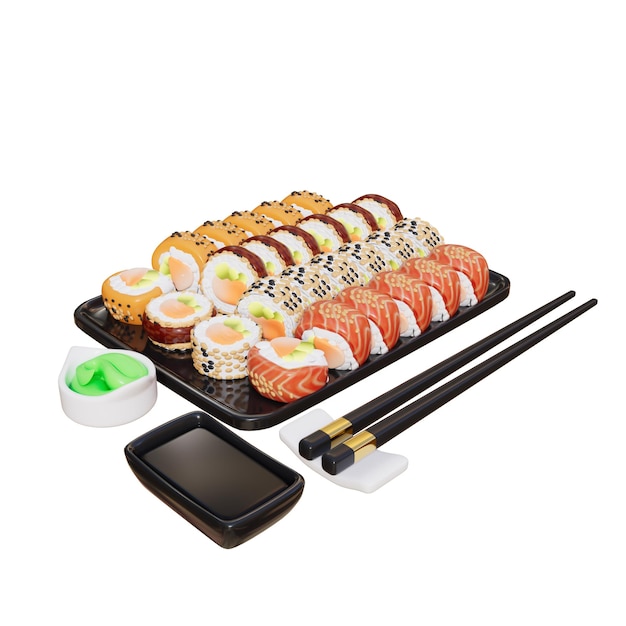 japanische 3D-Illustration von Lebensmitteln