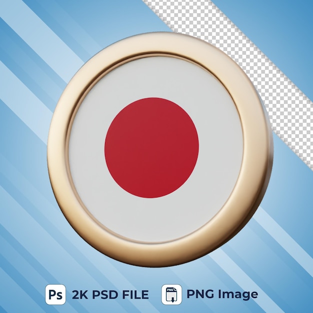 PSD japanische flagge 3d
