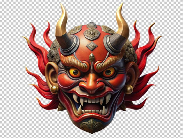 PSD japanische mythologie oni teufel samurai maske