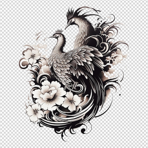 Japanisches tattoo isoliert auf durchsichtigem hintergrund png