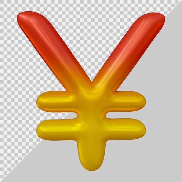 Japanisches Yen-Währungssymbol in 3D-Rendering