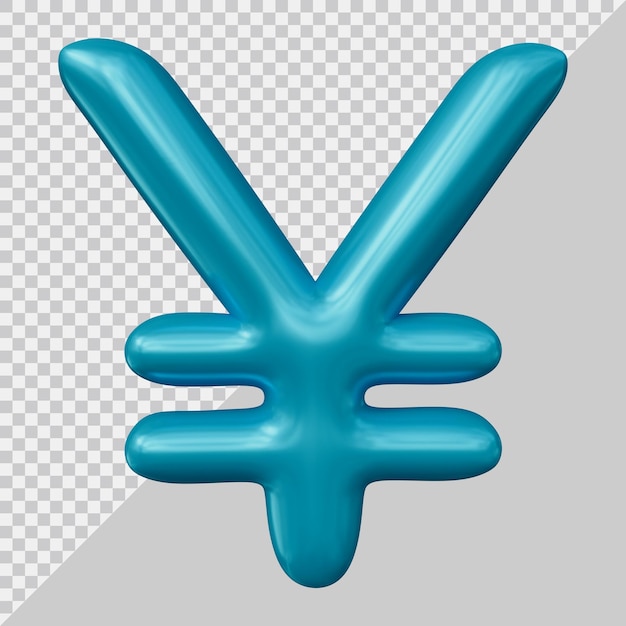 Japanisches Yen-Währungssymbol in 3D-Rendering