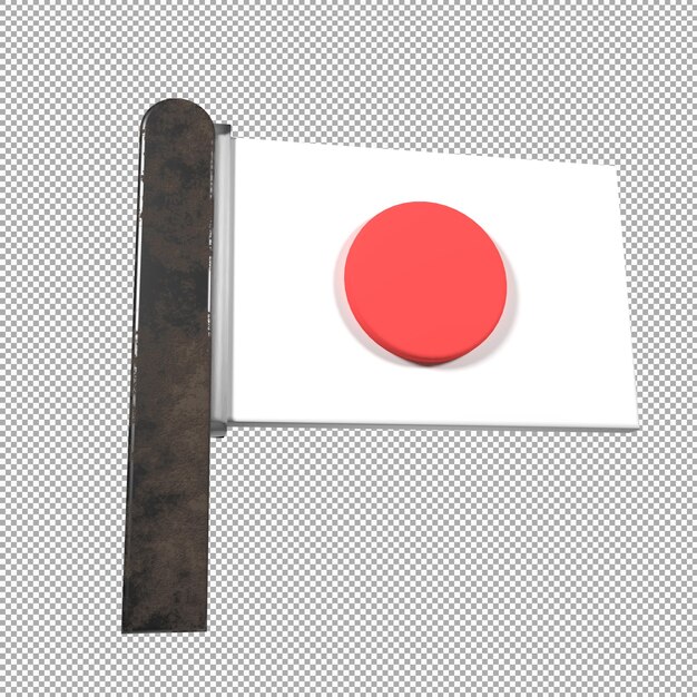 Japón 3d render bandera icono aislado