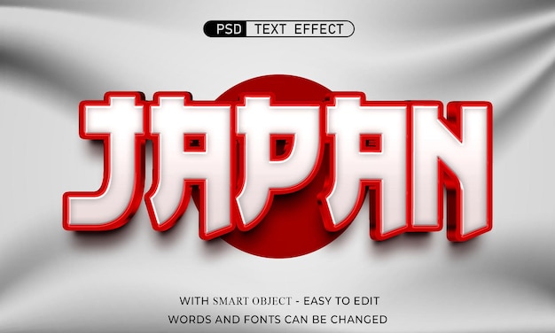 PSD japon style d'effet de texte 3d