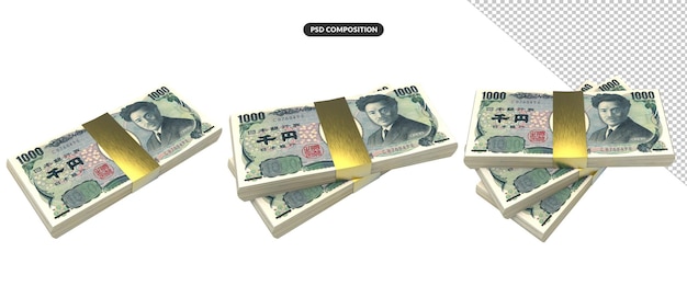 Japon Yen Monnaie rendu 3d premium psd