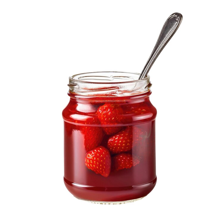 PSD jar of homemade strawberry jam
