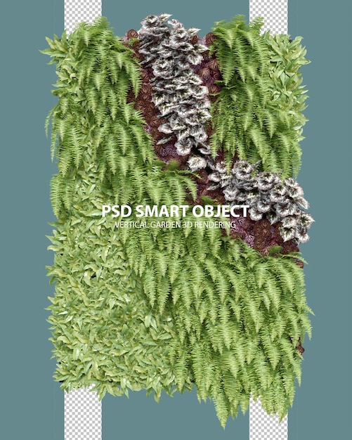 PSD jardim vertical realista renderização 3d de objetos isolados