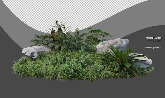 Un jardin tropical avec une variété de plantes