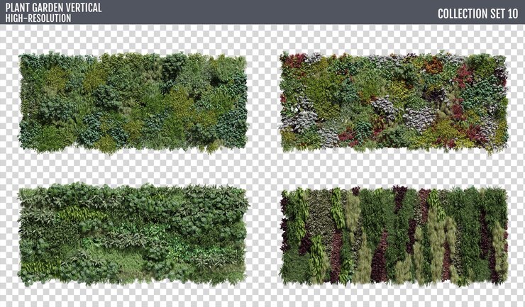PSD jardín vertical cuadrado o pared verde con hojas verdes tropicales