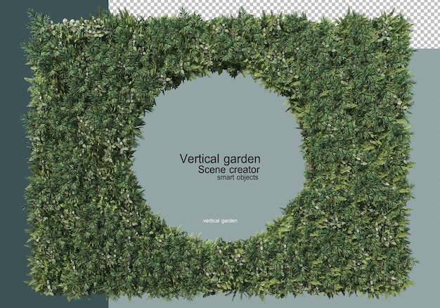 Jardín vertical con gran variedad de plantas