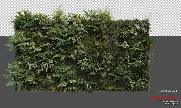 Jardin vertical avec murs et sols en béton
