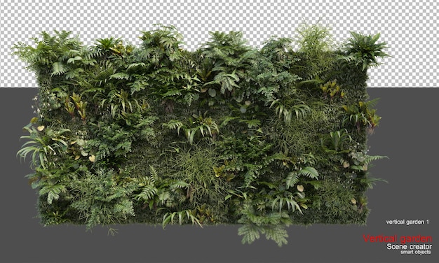 Jardin vertical avec murs et sols en béton