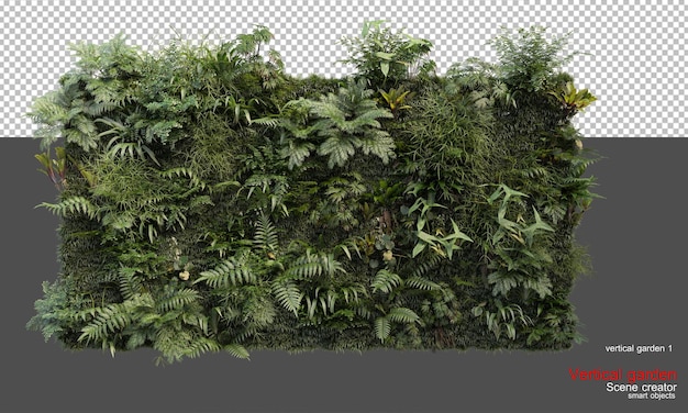 Jardin vertical avec murs et sols en béton