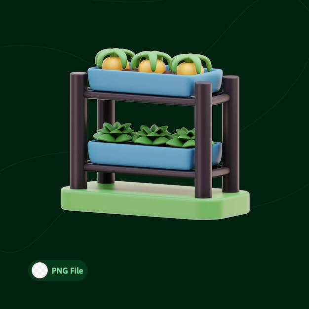 PSD jardins verticaux illustration 3d