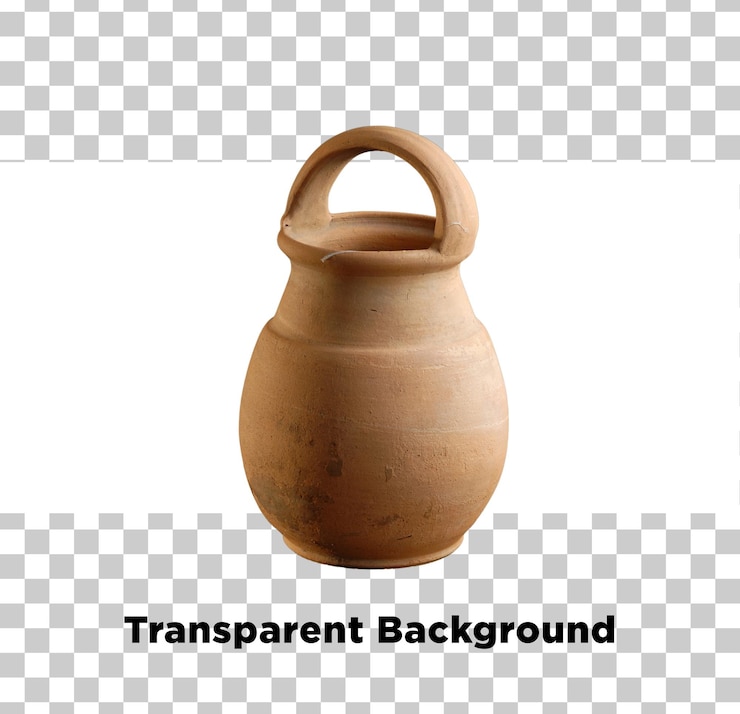 PSD jaro de arcilla antiguo 02 fondo transparente aislado