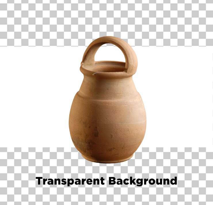 PSD jaro de arcilla antiguo 02 fondo transparente aislado