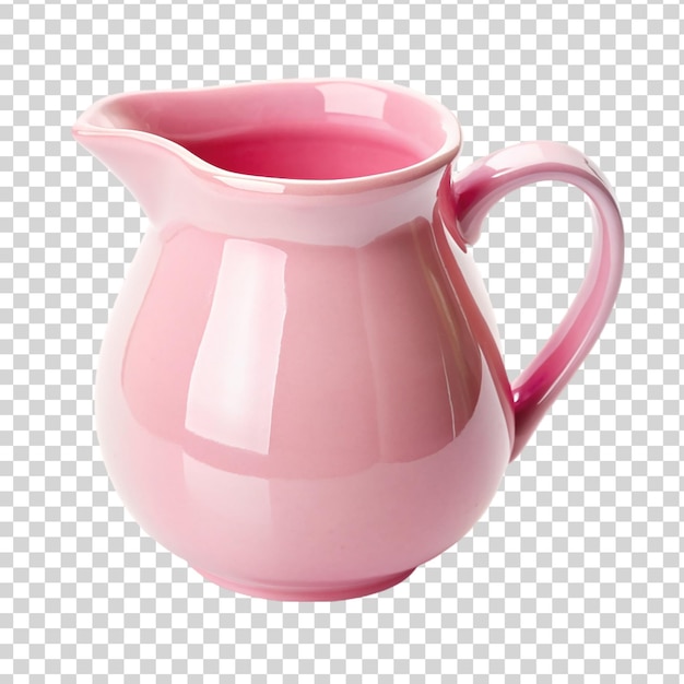 PSD jarro de cerámica rosa aislado sobre un fondo transparente